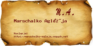 Marschalko Aglája névjegykártya